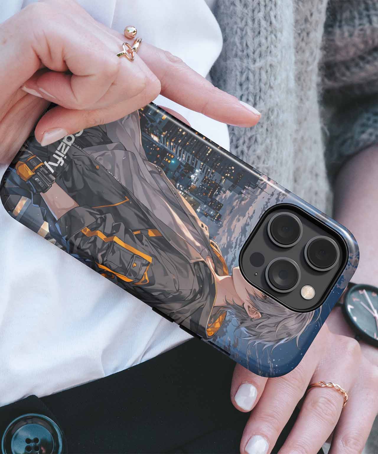 Urban Nighttime Adventure with a Twist iPhone case Case Cazify - Delivery Canada