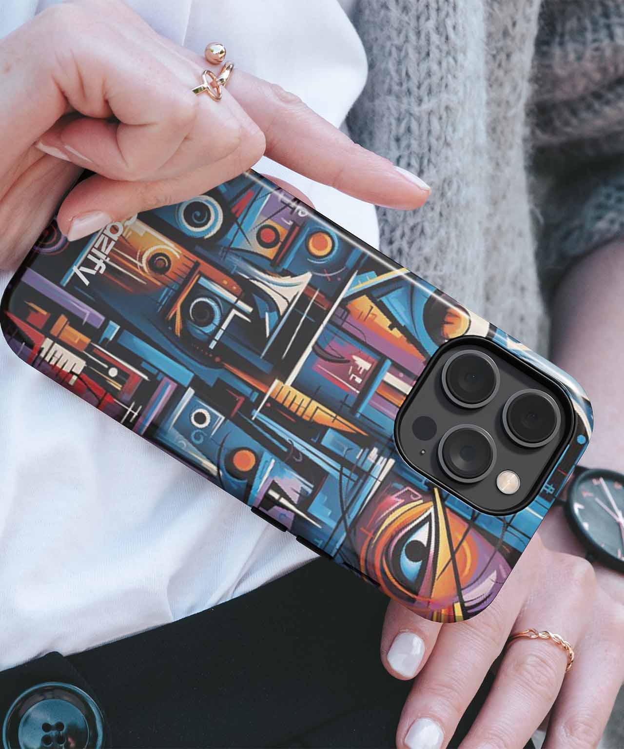 Vibrant Abstract Expression in Chaos iPhone case Case Cazify - Delivery Canada