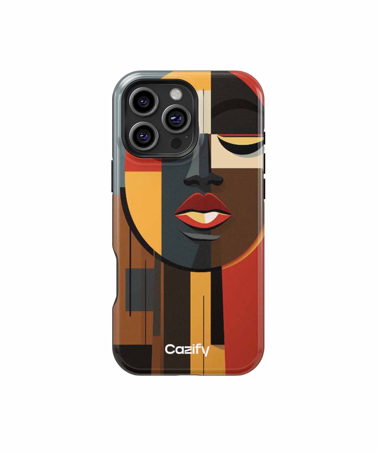 Vibrant Abstract Face with Bold Colors iPhone case Case Cazify - Delivery Canada