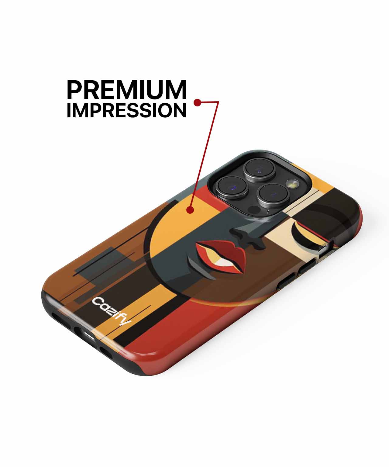 Vibrant Abstract Face with Bold Colors iPhone case Case Cazify - Delivery Canada