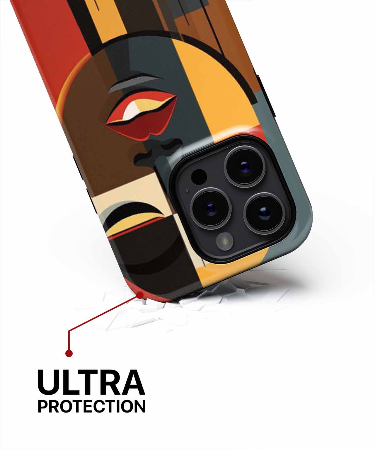 Vibrant Abstract Face with Bold Colors iPhone case Case Cazify - Delivery Canada