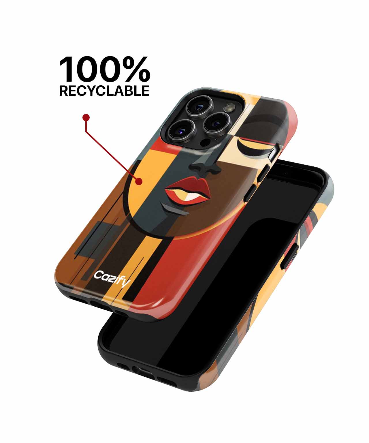 Vibrant Abstract Face with Bold Colors iPhone case Case Cazify - Delivery Canada