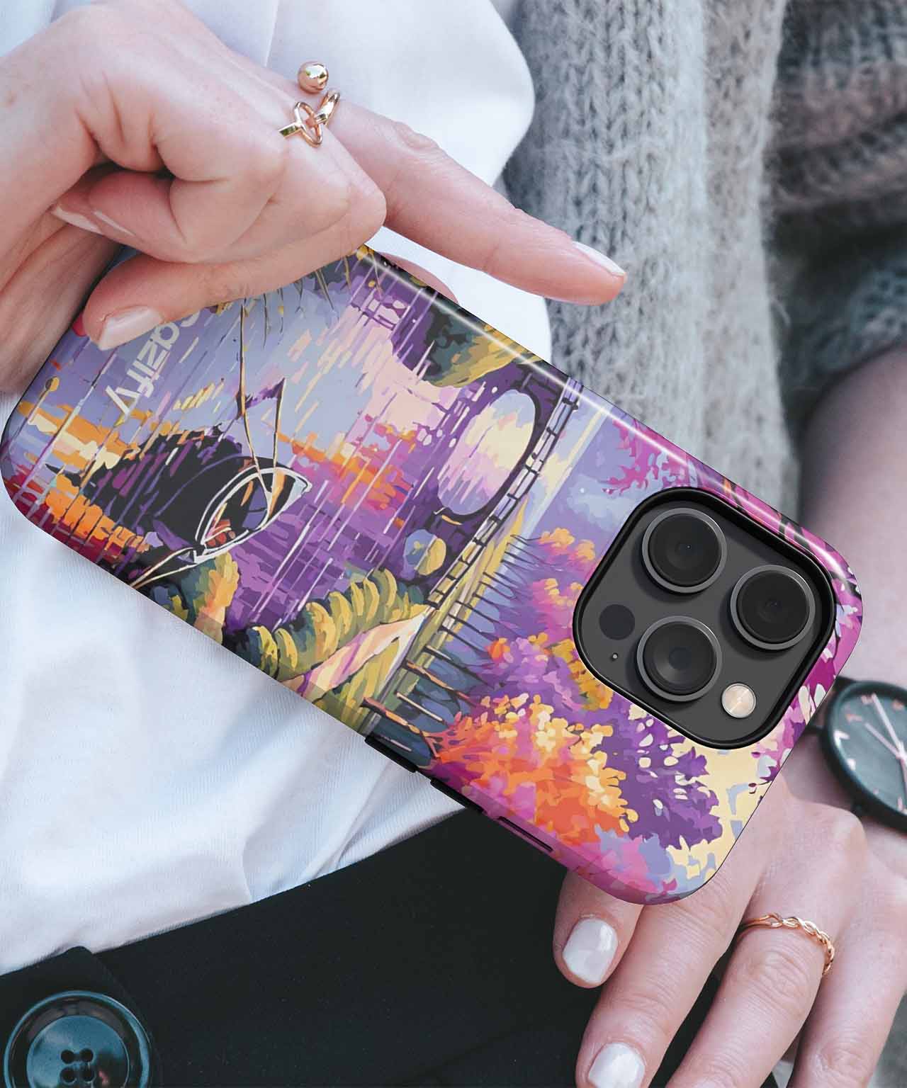 Vibrant autumn romance by the river iPhone case Case Cazify - Delivery Canada