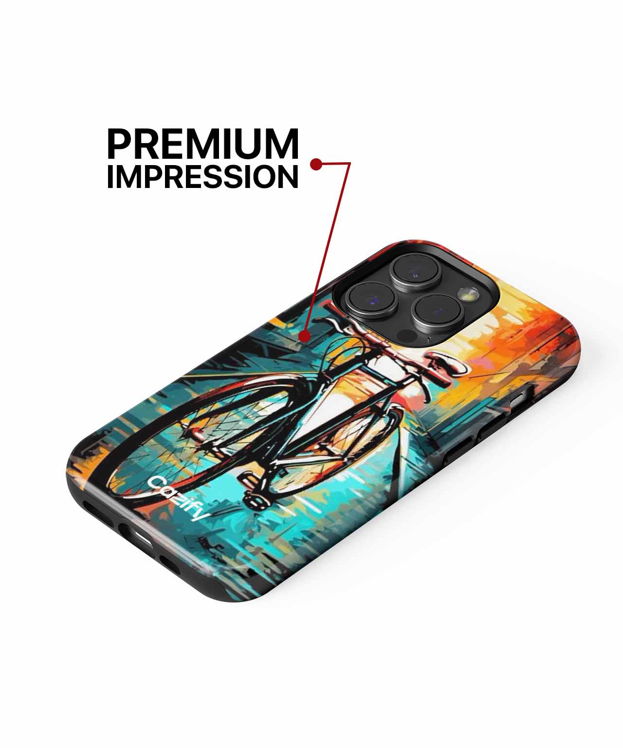 Vibrant Bicycle Journey on Colorful Streets iPhone case Case Cazify - Delivery Canada