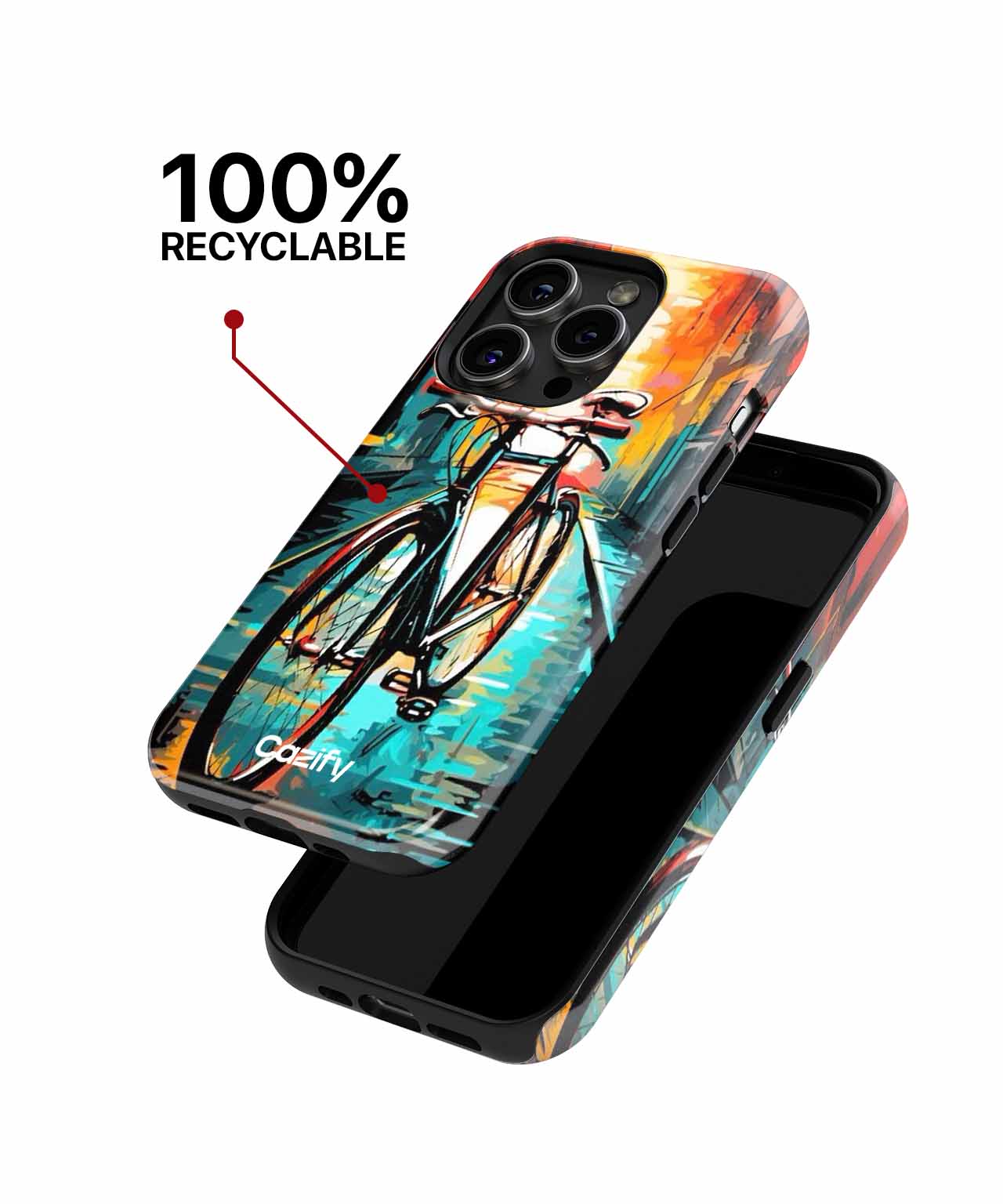 Vibrant Bicycle Journey on Colorful Streets iPhone case Case Cazify - Delivery Canada
