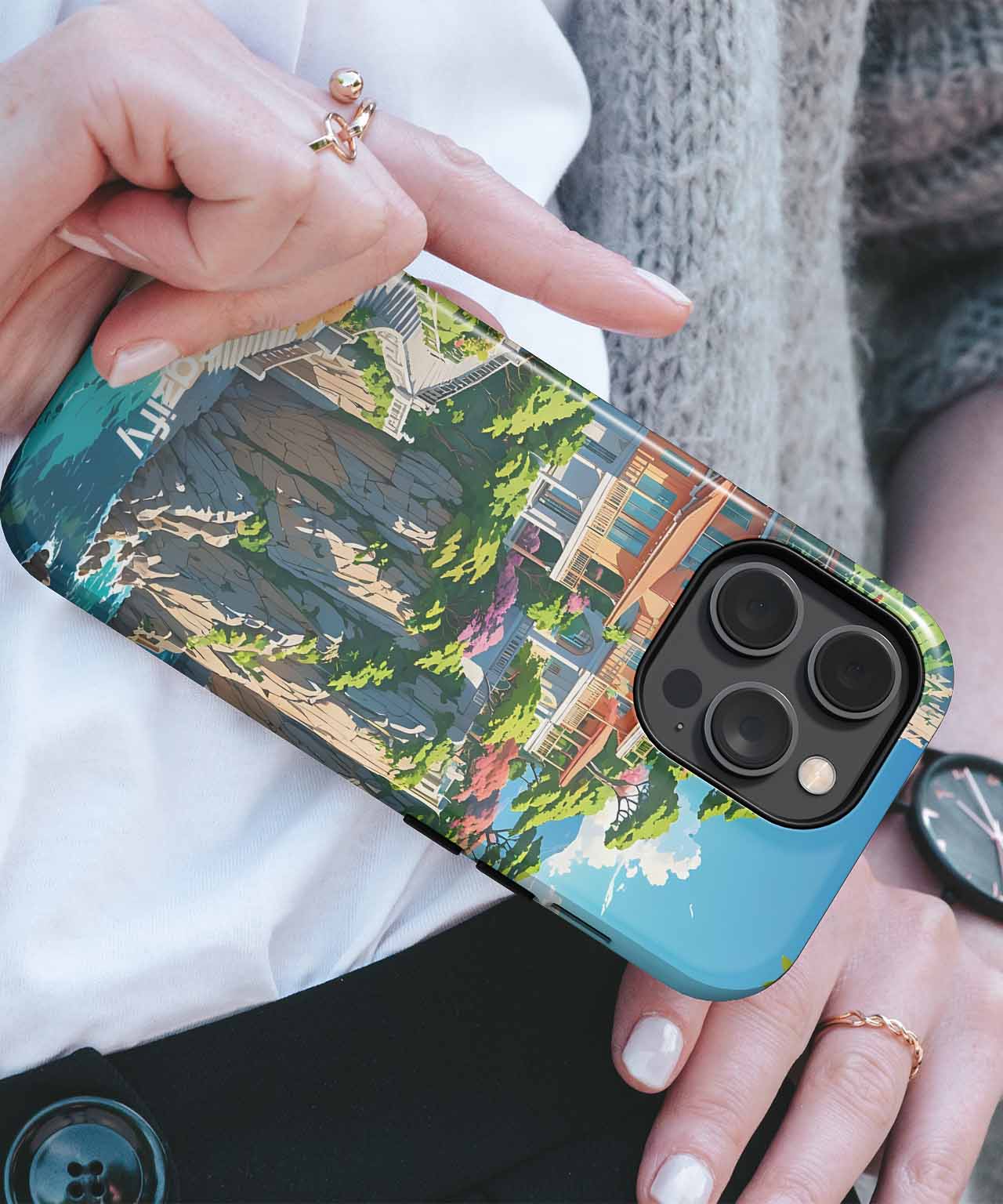 Vibrant Coastal Retreat Nestled in Nature iPhone case Case Cazify - Delivery Canada