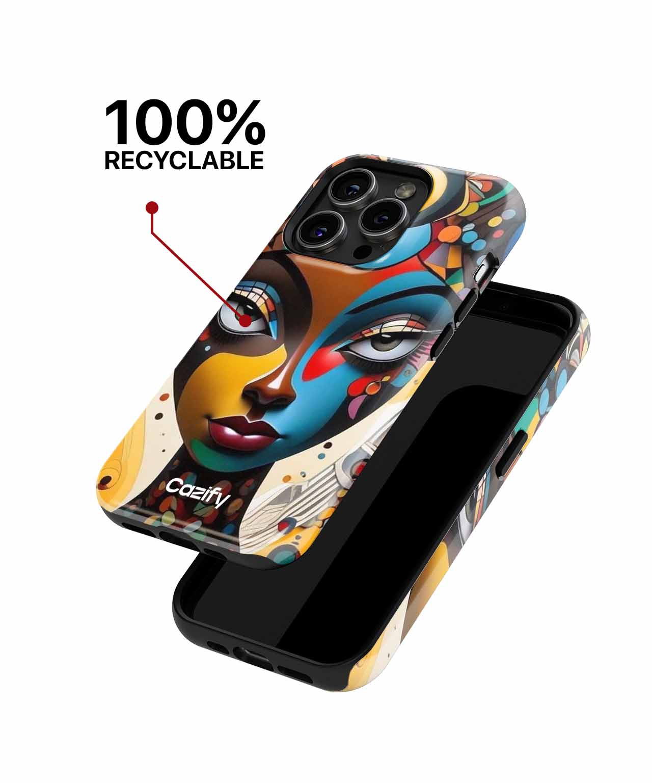 Vibrant Colorful Portrait of Elegance iPhone case Case Cazify - Delivery Canada