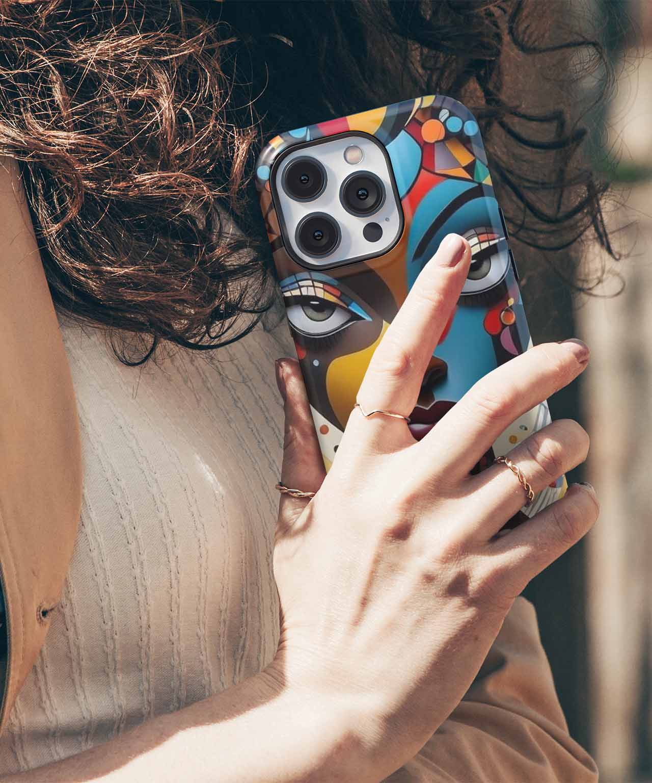 Vibrant Colorful Portrait of Elegance iPhone case Case Cazify - Delivery Canada