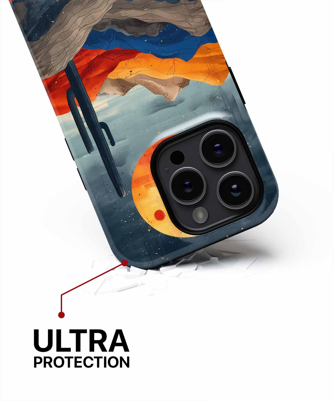 Vibrant desert landscape under a glowing moon iPhone case Case Cazify - Delivery Canada