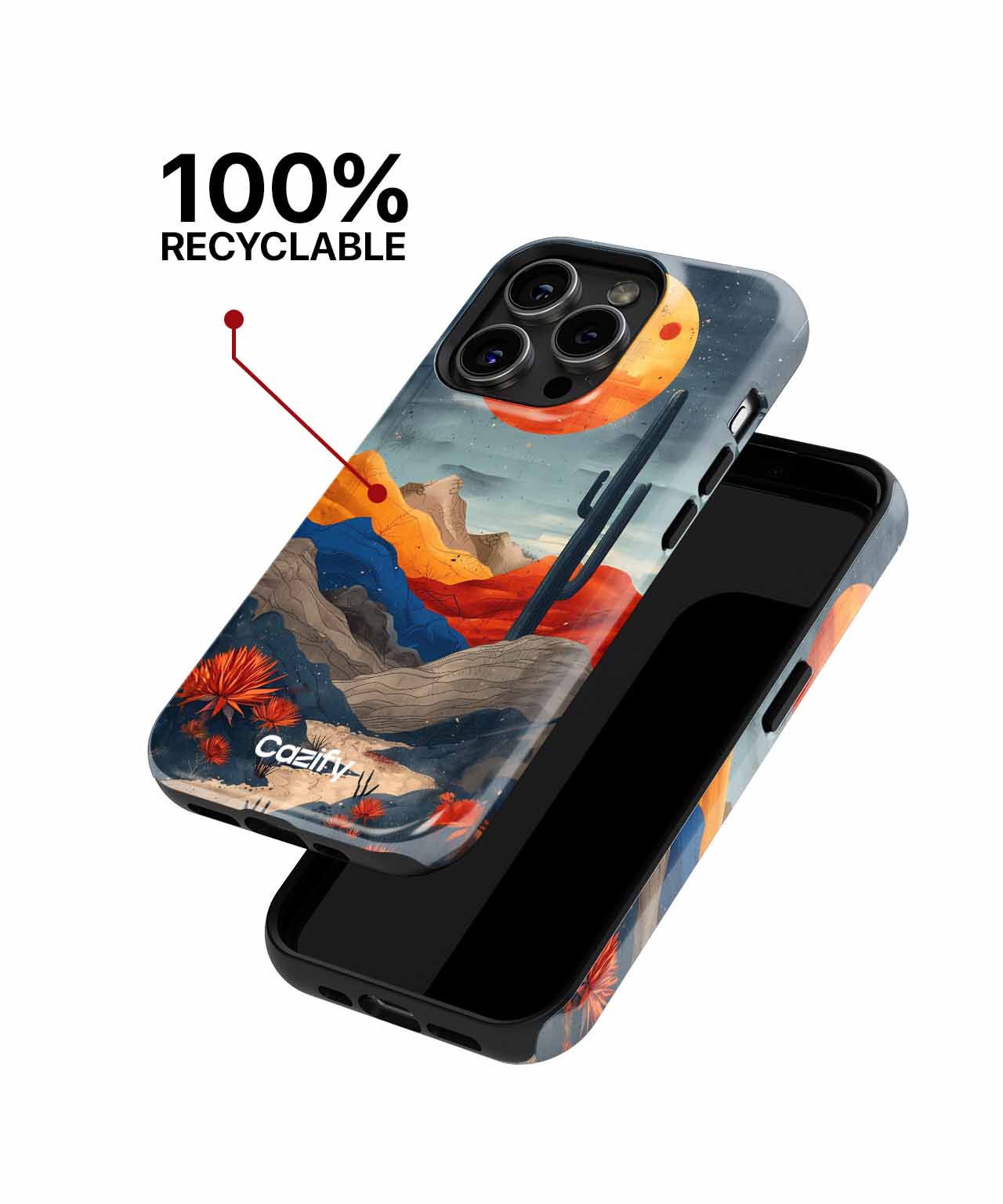 Vibrant desert landscape under a glowing moon iPhone case Case Cazify - Delivery Canada