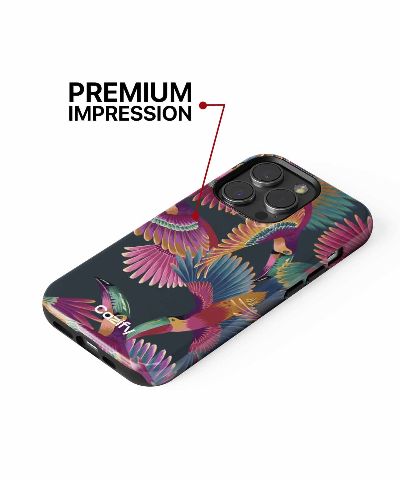 Vibrant Feathered Fiesta of Colors iPhone case Case Cazify - Delivery Canada