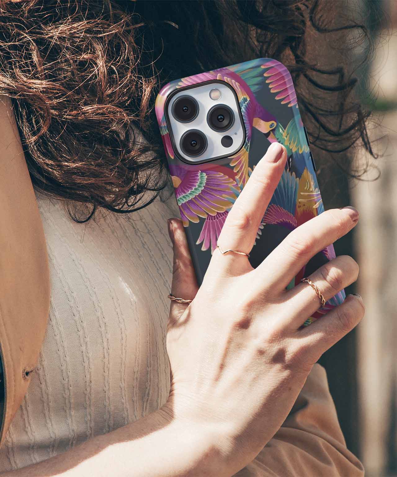 Vibrant Feathered Fiesta of Colors iPhone case Case Cazify - Delivery Canada