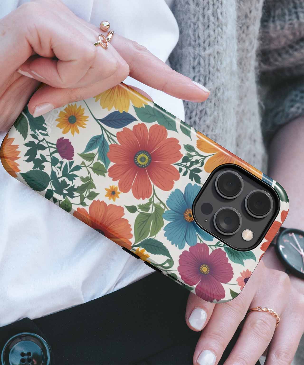 Vibrant Floral Explosion of Colors iPhone case Case Cazify - Delivery Canada