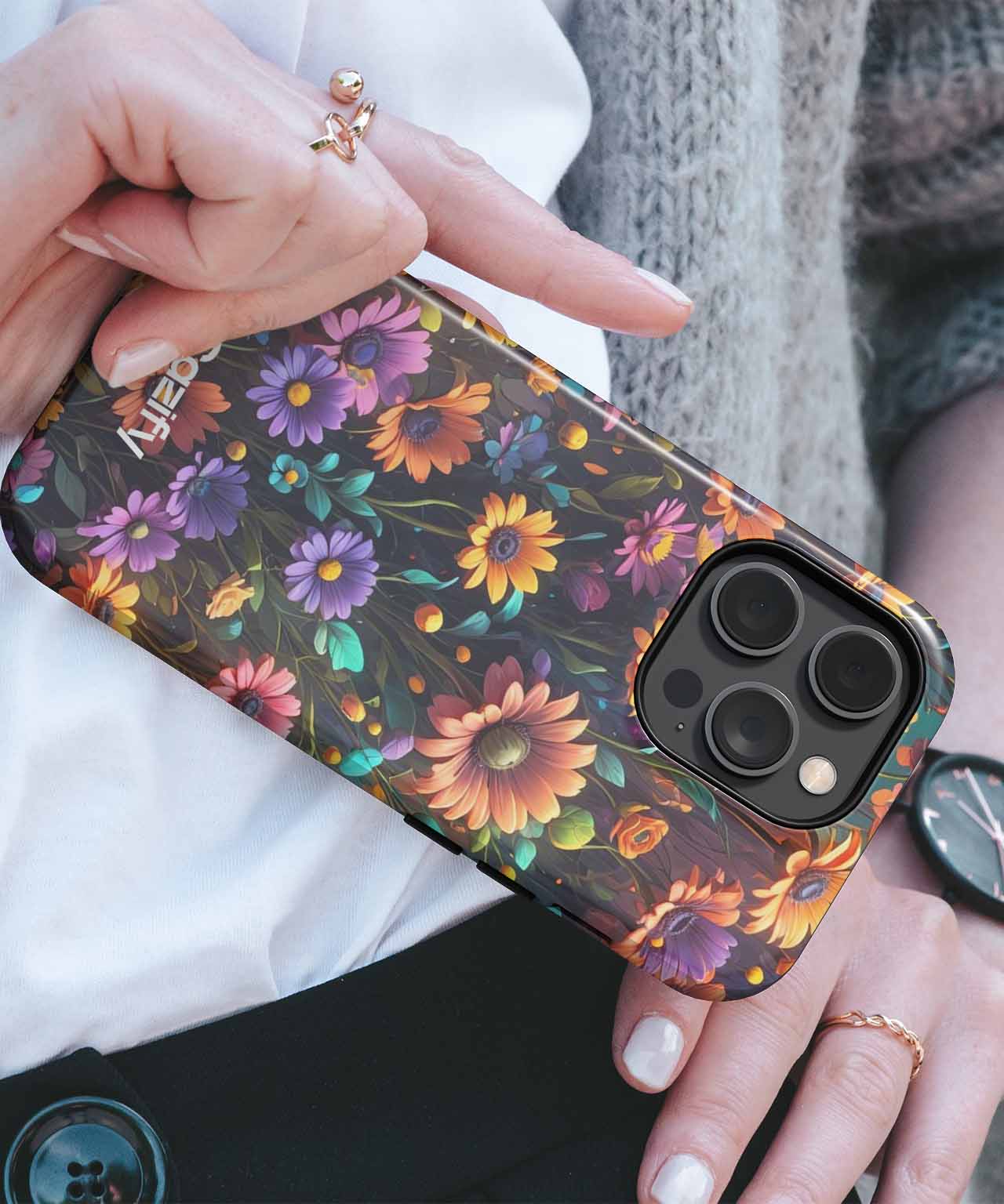 Vibrant Floral Fantasy Garden iPhone case Case Cazify - Delivery Canada