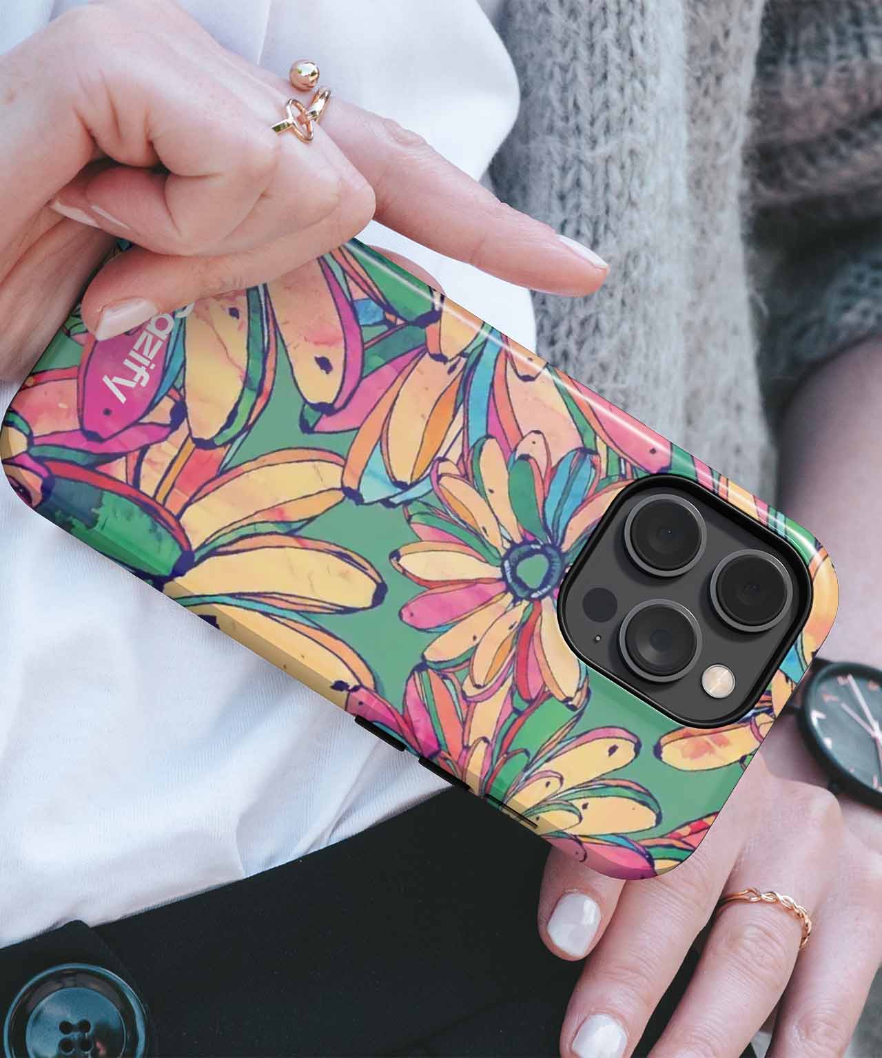 Vibrant Floral Fiesta of Laughter iPhone case Case Cazify - Delivery Canada