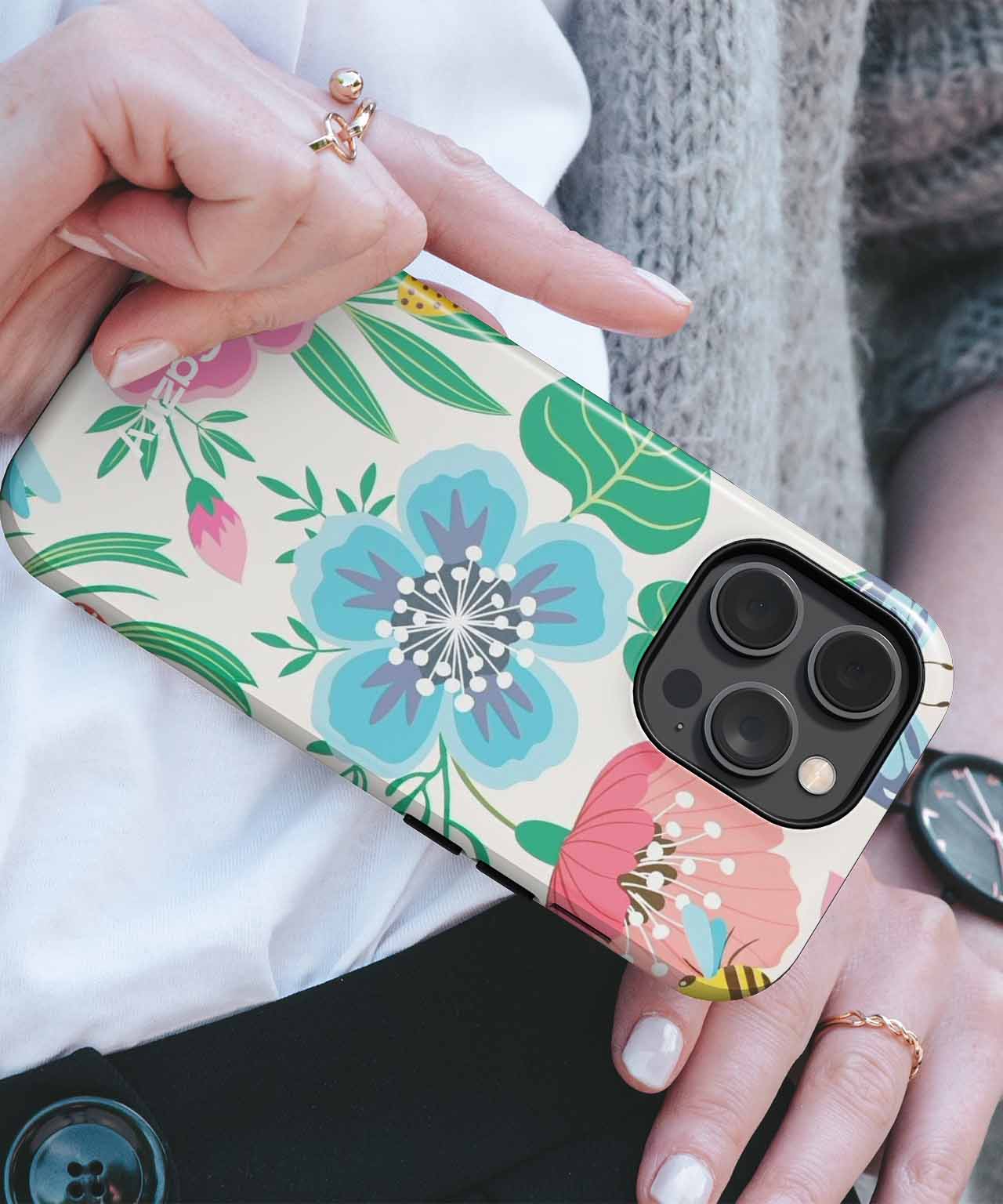 Vibrant Floral Wonderland with Butterflies iPhone case Case Cazify - Delivery Canada