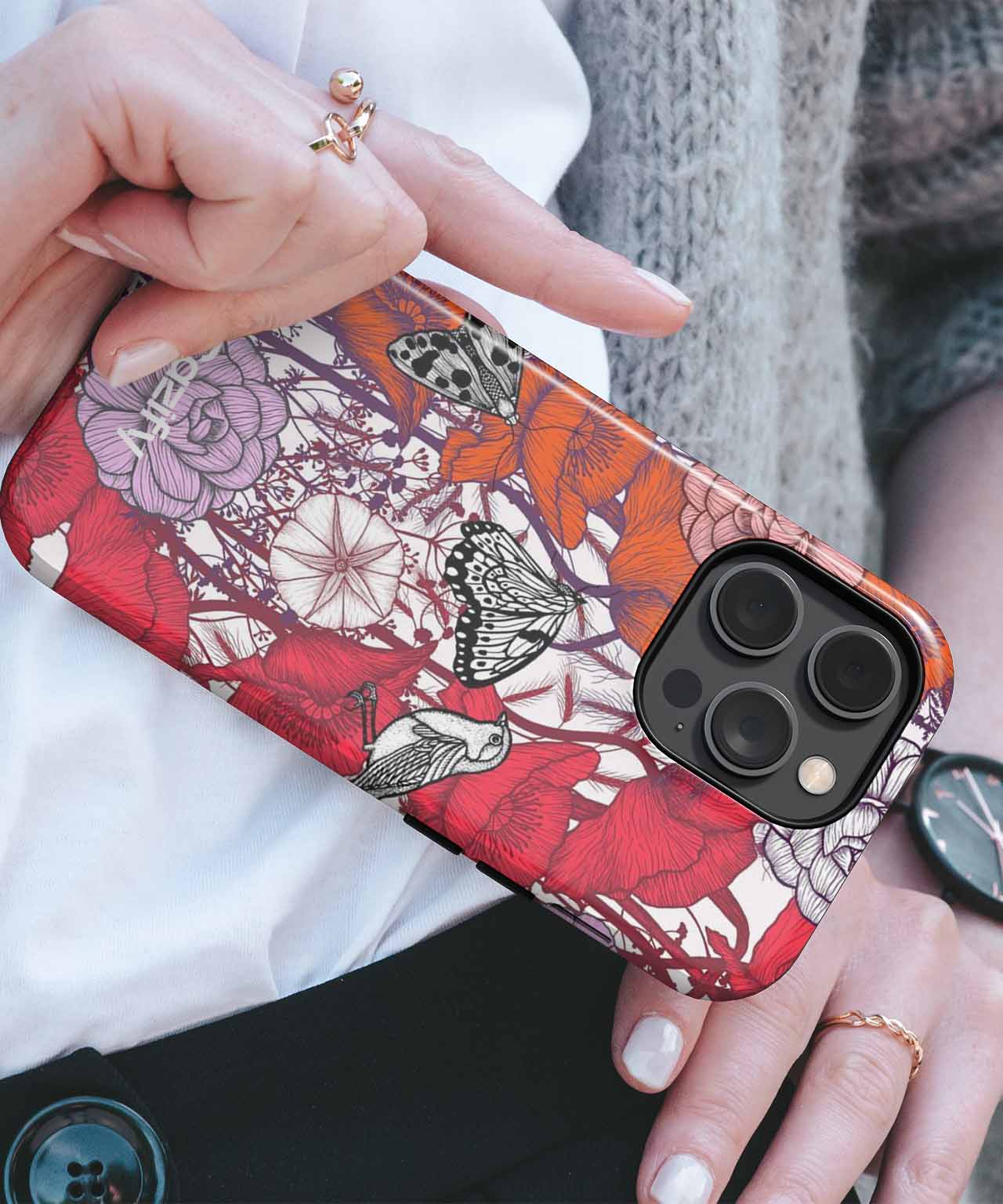 Vibrant Garden Party with Butterflies iPhone case Case Cazify - Delivery Canada