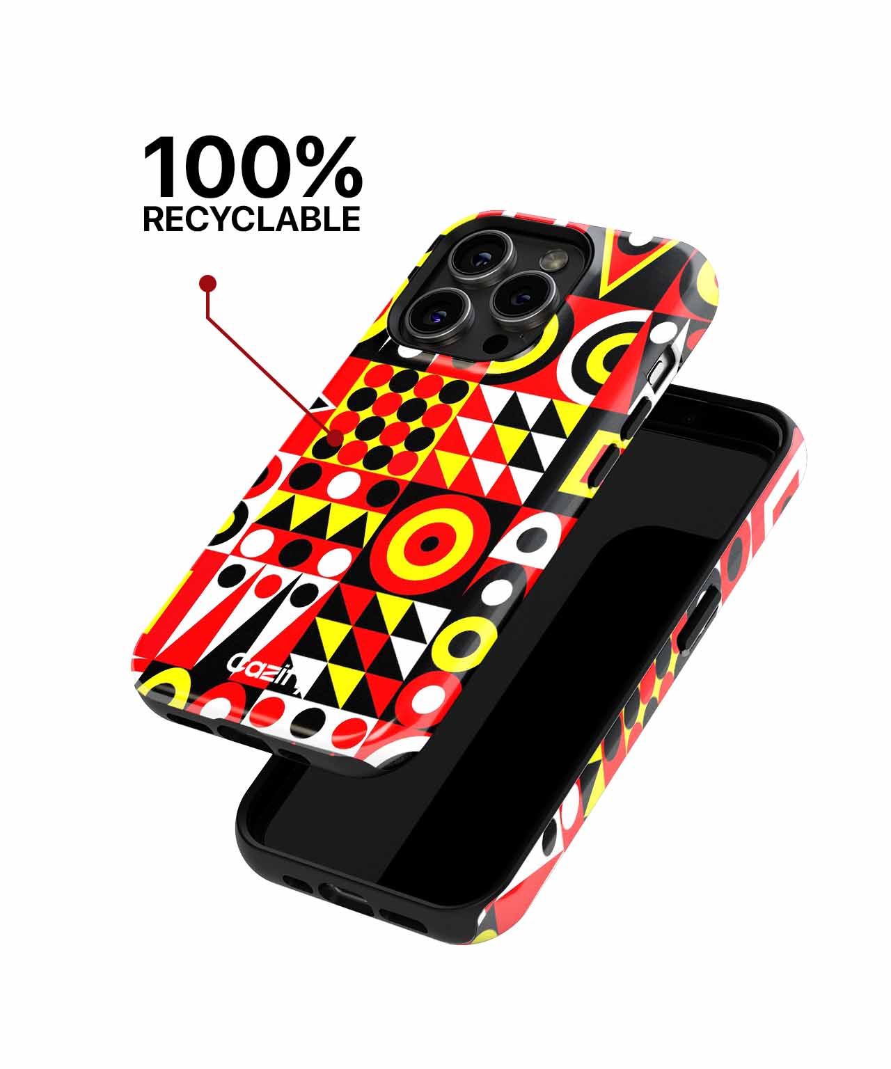 Vibrant Geometric Chaos of Colors iPhone case Case Cazify - Delivery Canada