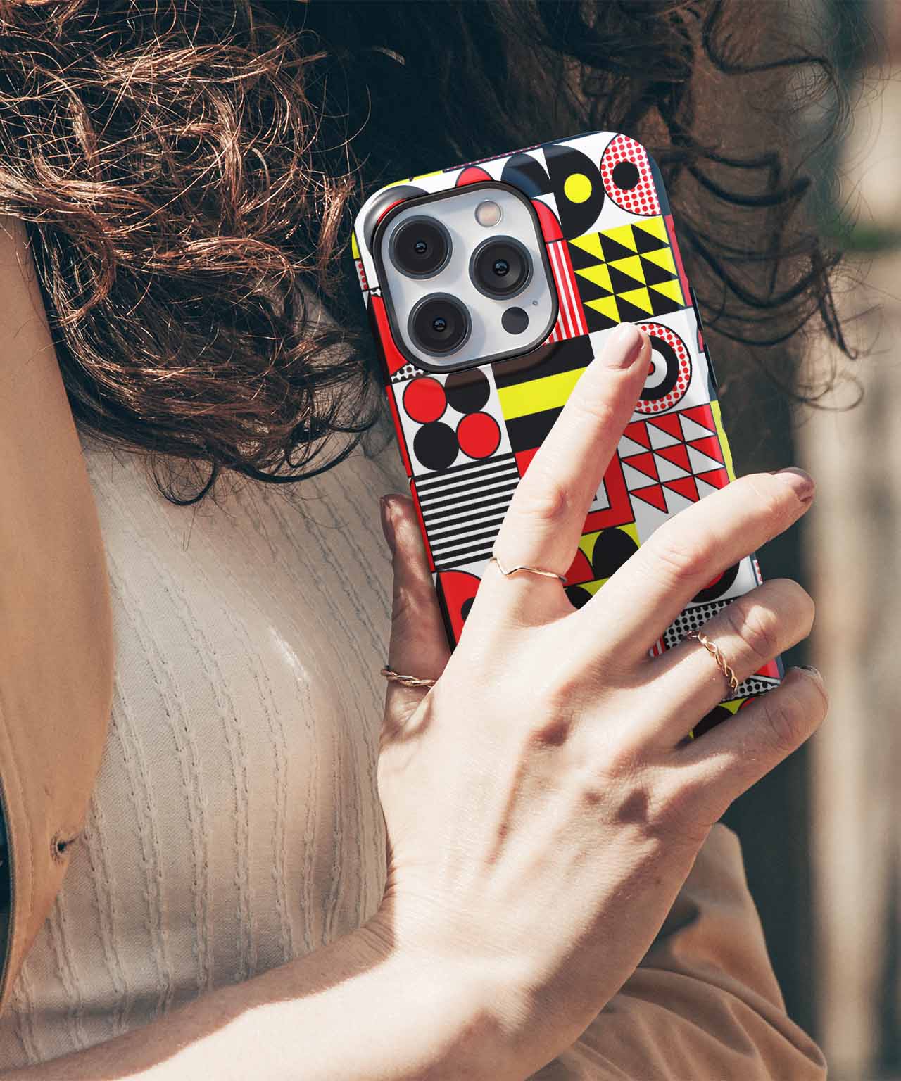 Vibrant Geometric Dance Party Art iPhone case Case Cazify - Delivery Canada