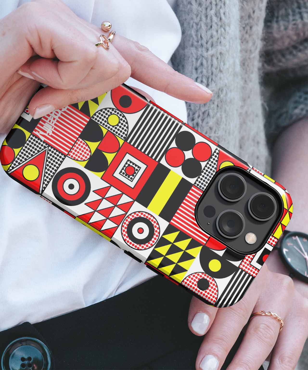 Vibrant Geometric Dance Party Art iPhone case Case Cazify - Delivery Canada