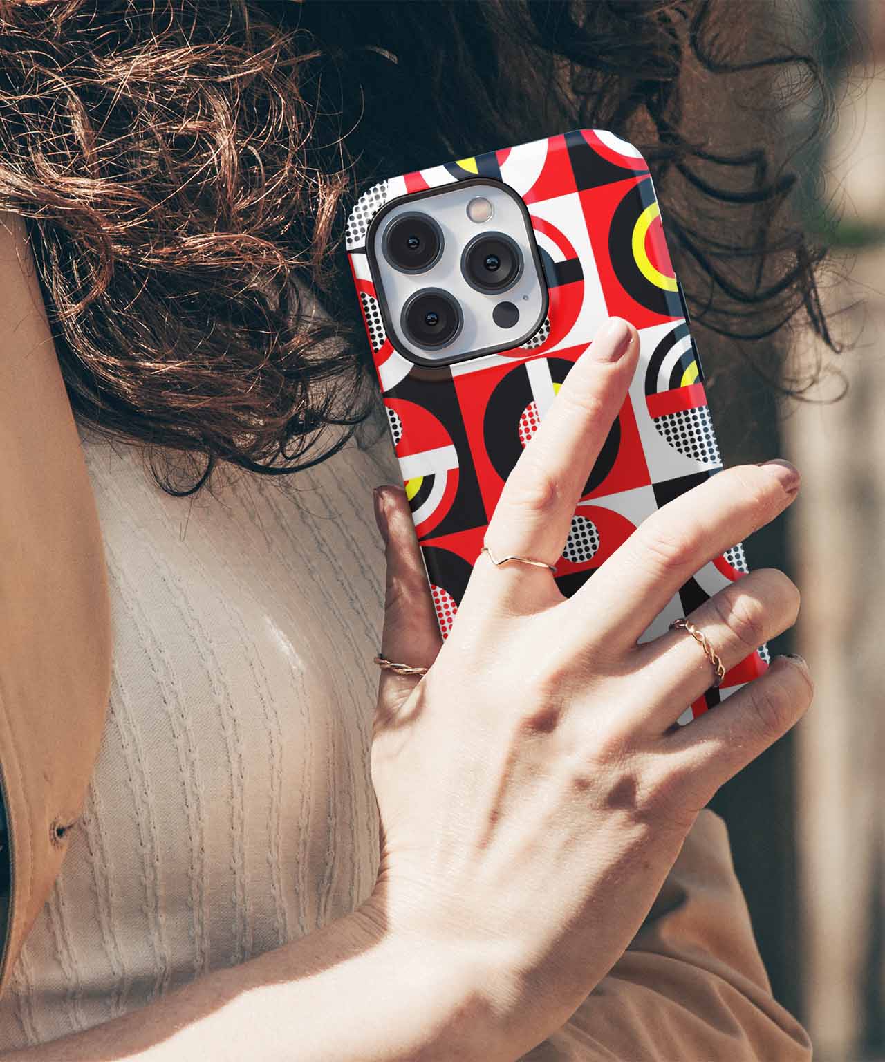 Vibrant Geometric Patterns with a Twist iPhone case Case Cazify - Delivery Canada