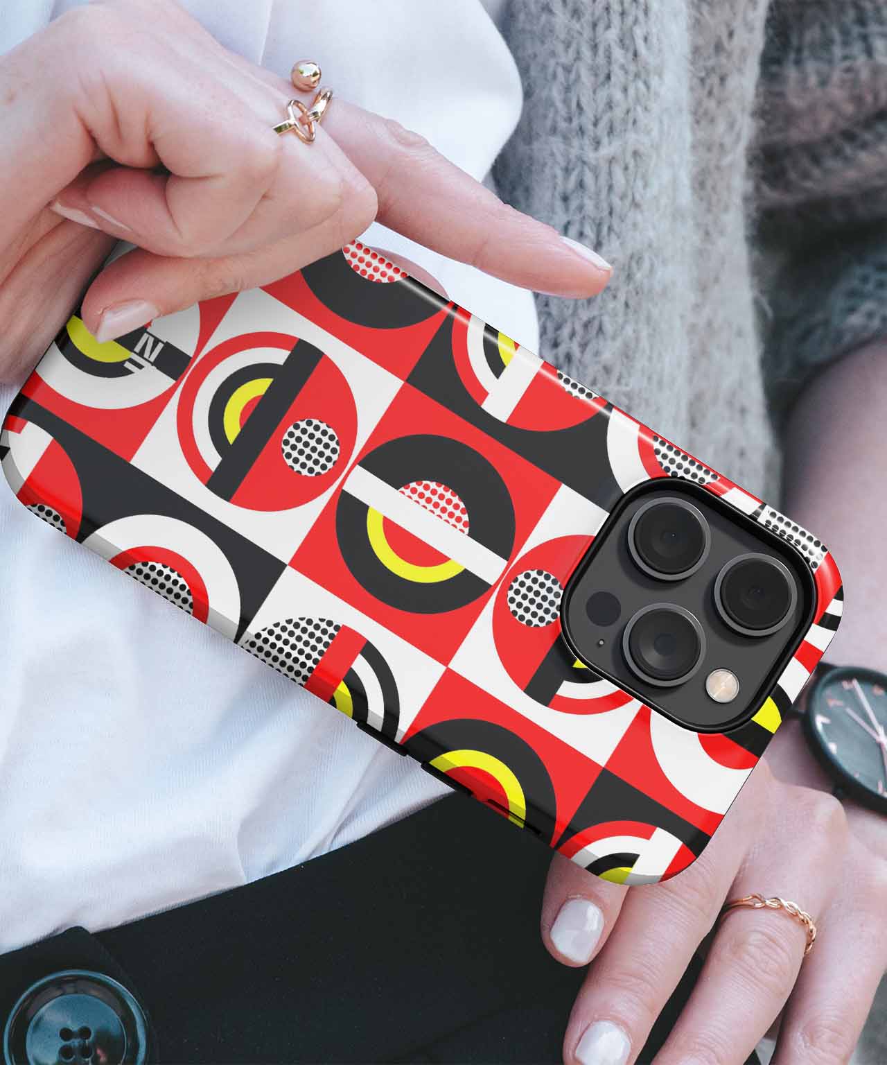 Vibrant Geometric Patterns with a Twist iPhone case Case Cazify - Delivery Canada