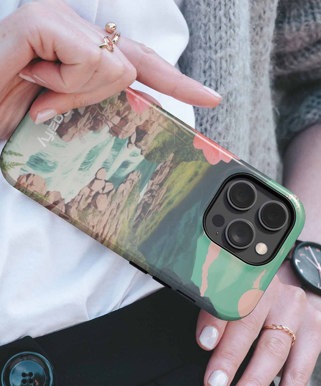 Vibrant Nature Escape with Flowing Stream iPhone case Case Cazify - Delivery Canada