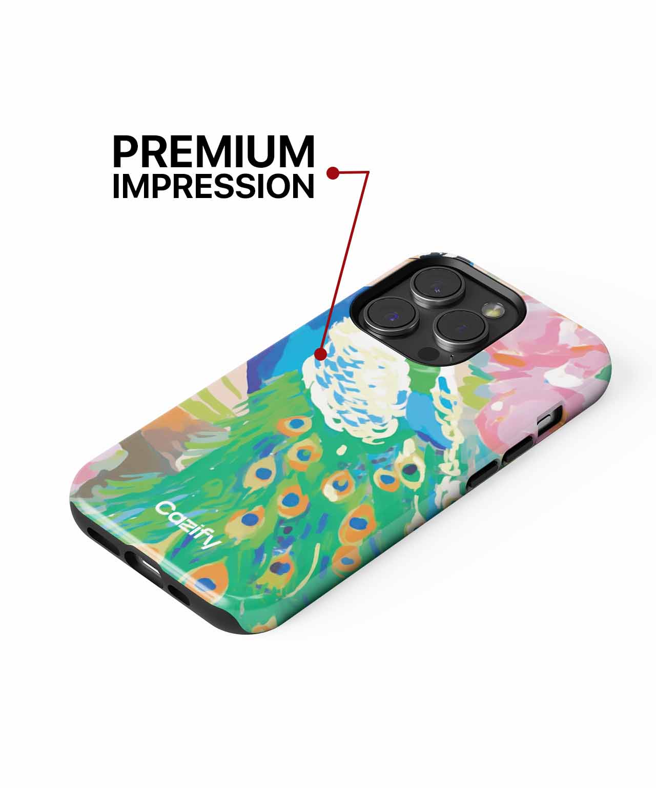 Vibrant Peacock Strutting Through Flowers iPhone case Case Cazify - Delivery Canada