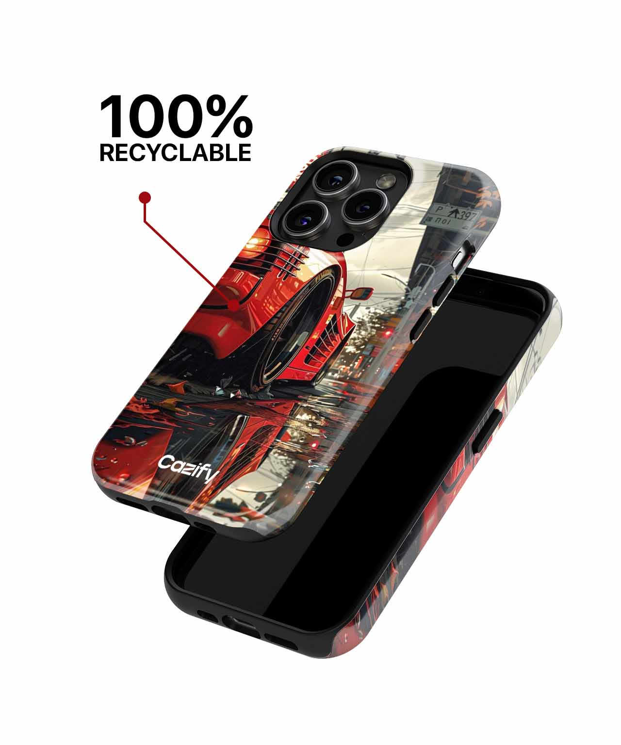 Vibrant Racing Beauty in the Rain iPhone case Case Cazify - Delivery Canada