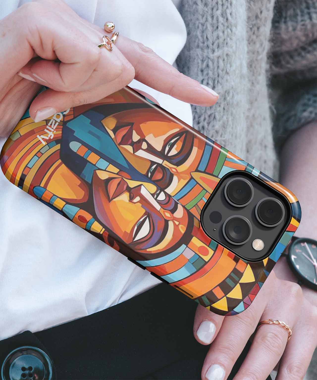 Vibrant Royal Sisters in Colorful Harmony iPhone case Case Cazify - Delivery Canada