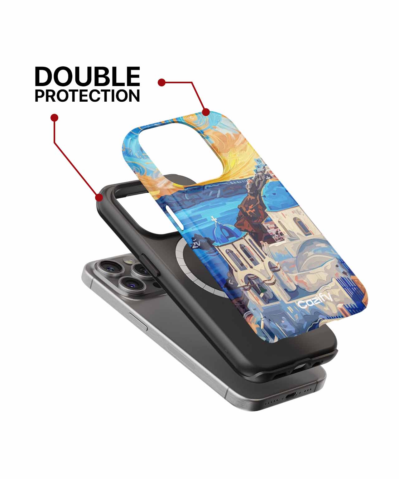 Vibrant Santorini Sunset Delight iPhone case Case Cazify - Delivery Canada