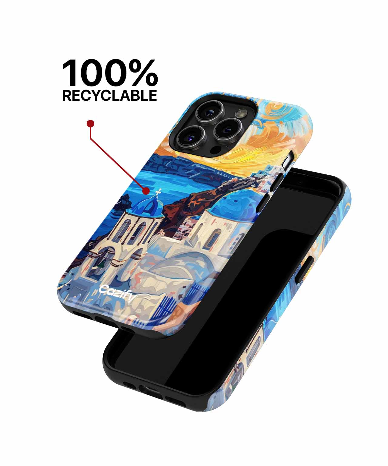 Vibrant Santorini Sunset Delight iPhone case Case Cazify - Delivery Canada
