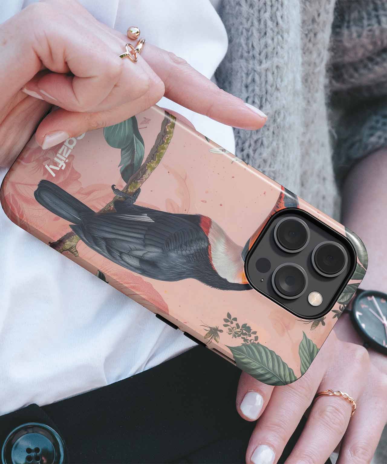 Vibrant Toucan Perched on Tropical Branch iPhone case Case Cazify - Delivery Canada