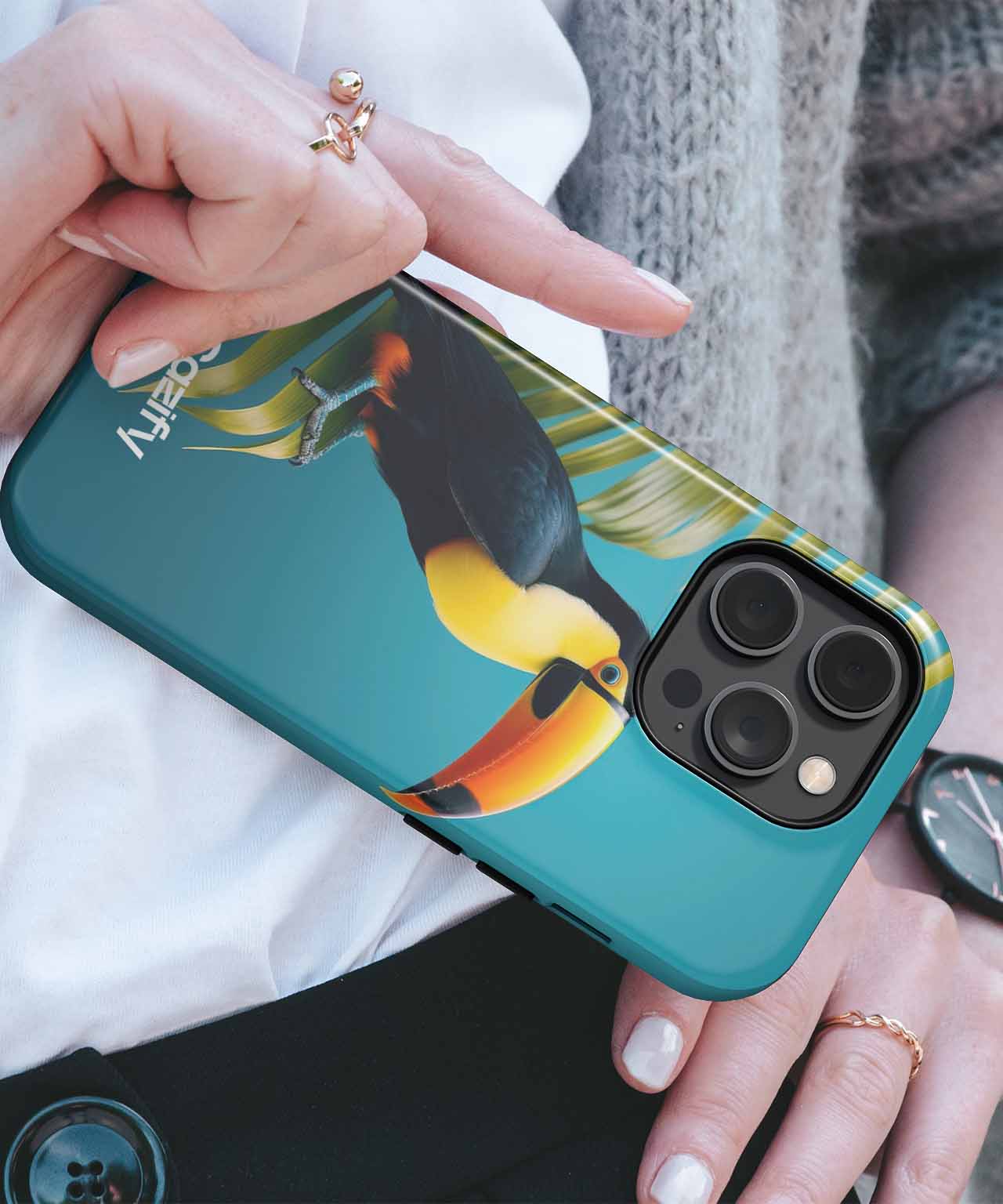 Vibrant Tropical Toucan Party iPhone case Case Cazify - Delivery Canada