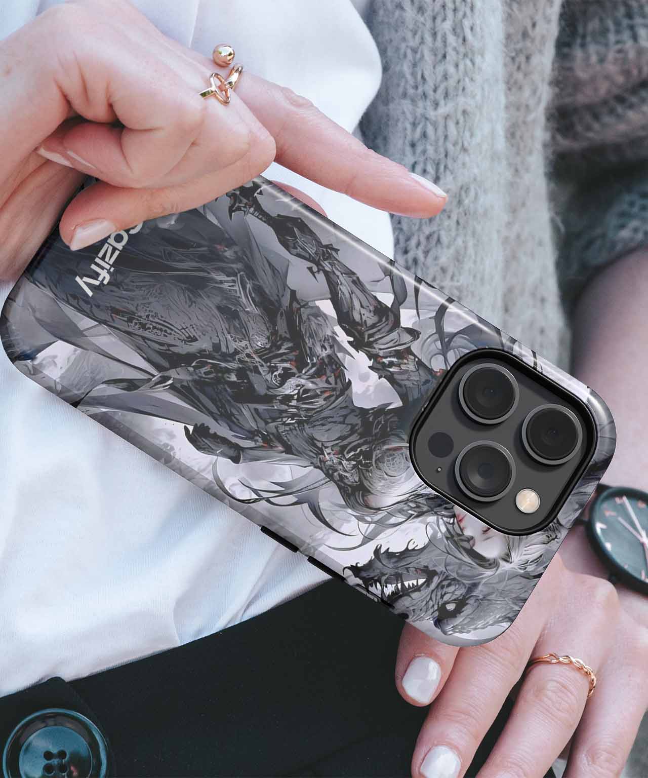 Warrior Queen Conquering the Dragon iPhone case Case Cazify - Delivery Canada