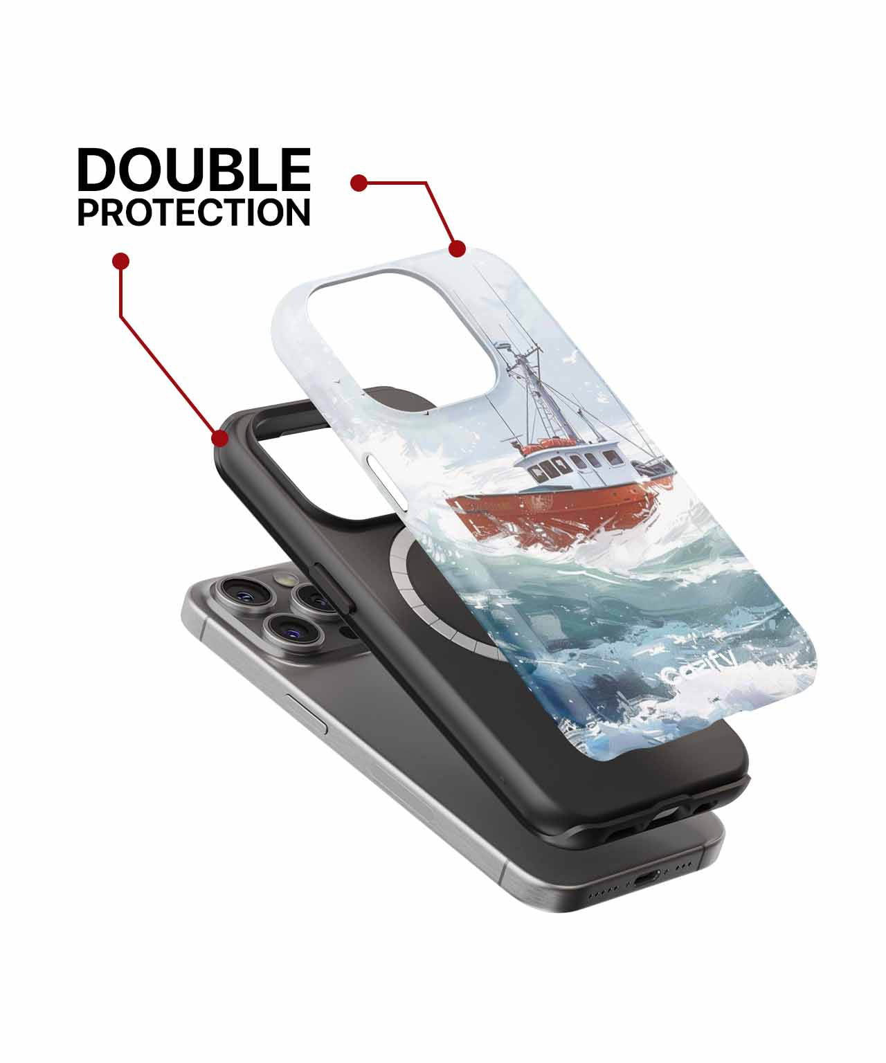 Waves of Adventure with a Sturdy Boat iPhone case Case Cazify - Delivery Canada