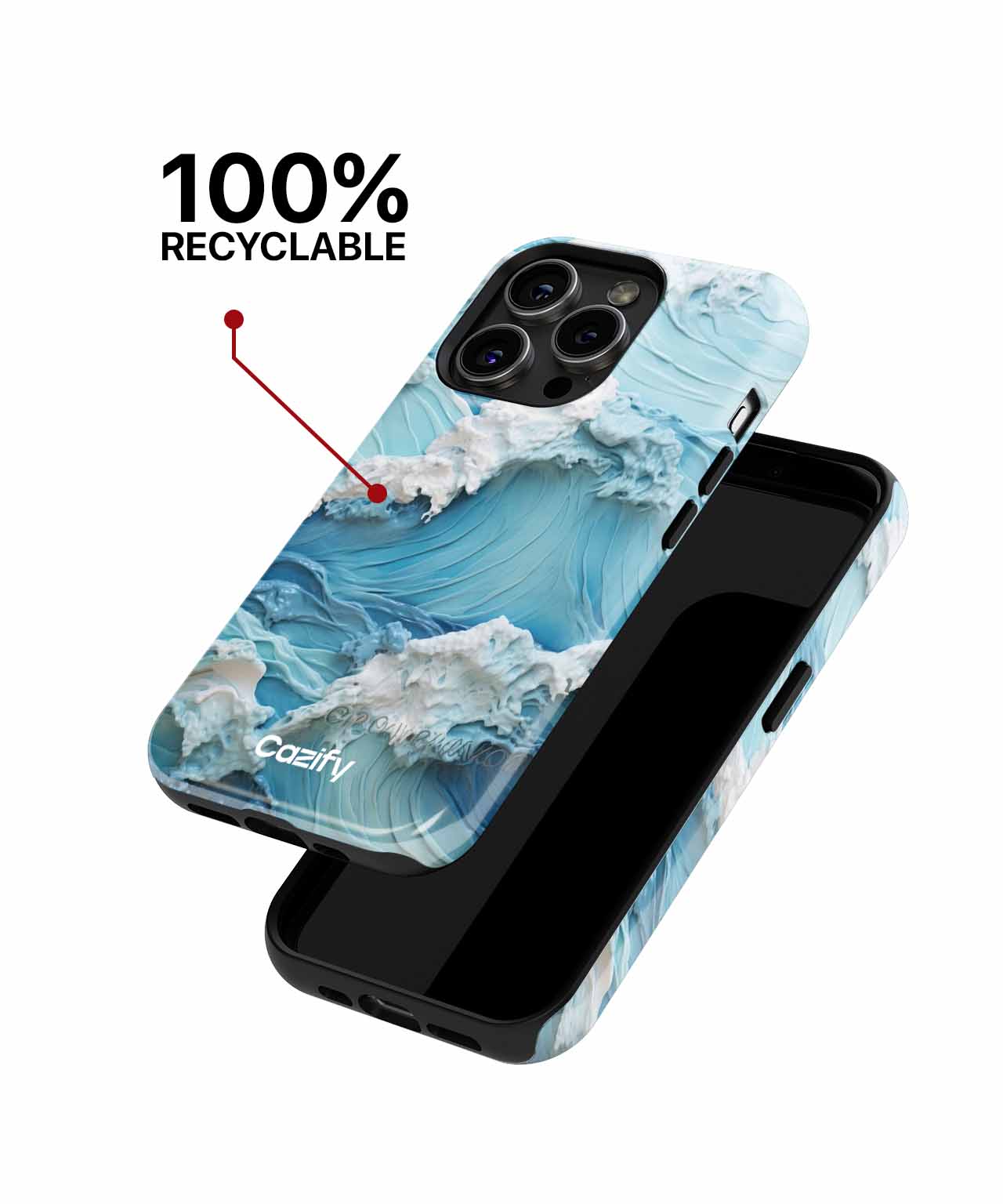 Waves of Whimsical Blue Foam iPhone case Case Cazify - Delivery Canada