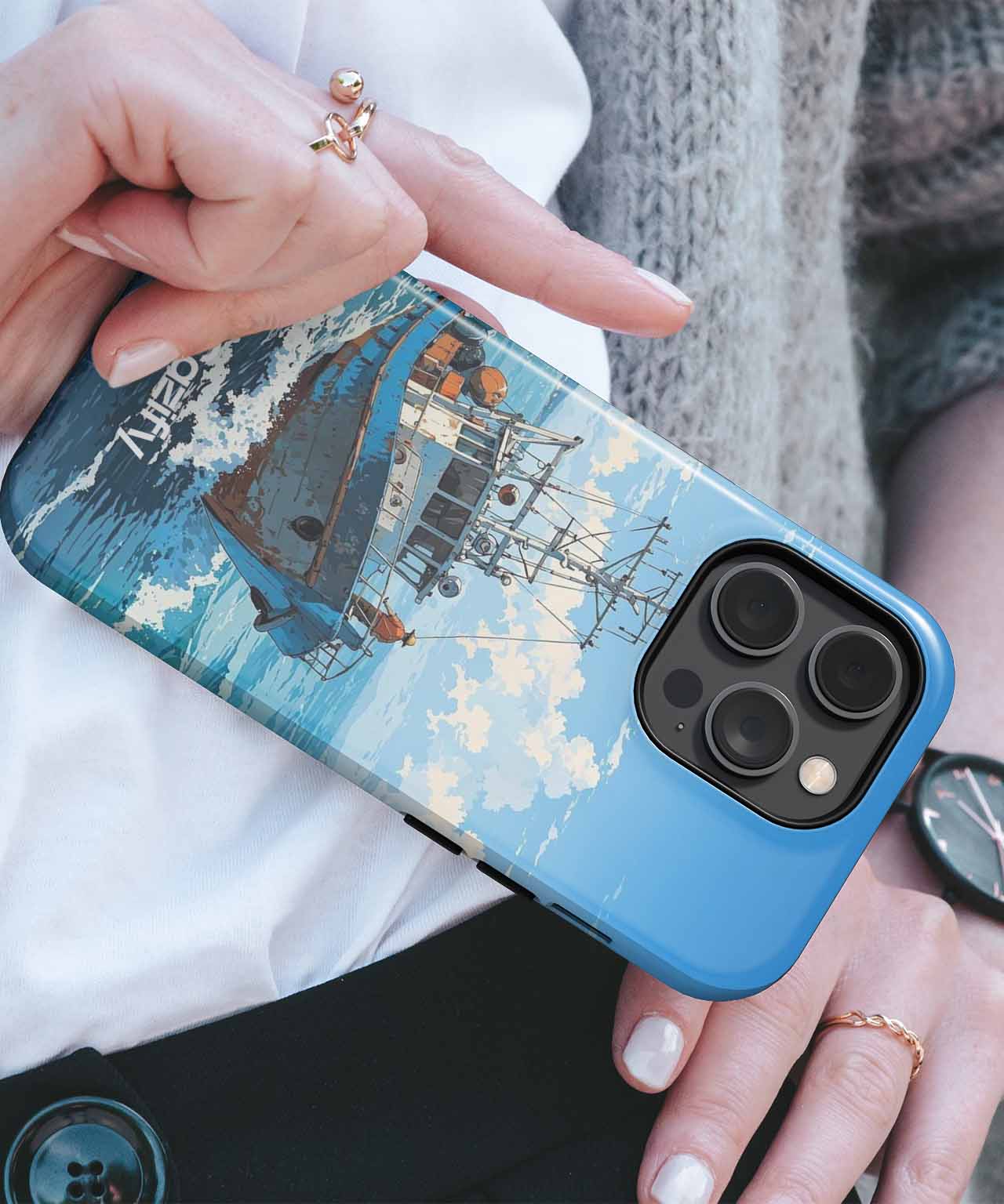 Wavy Adventures on the Open Sea iPhone case Case Cazify - Delivery Canada