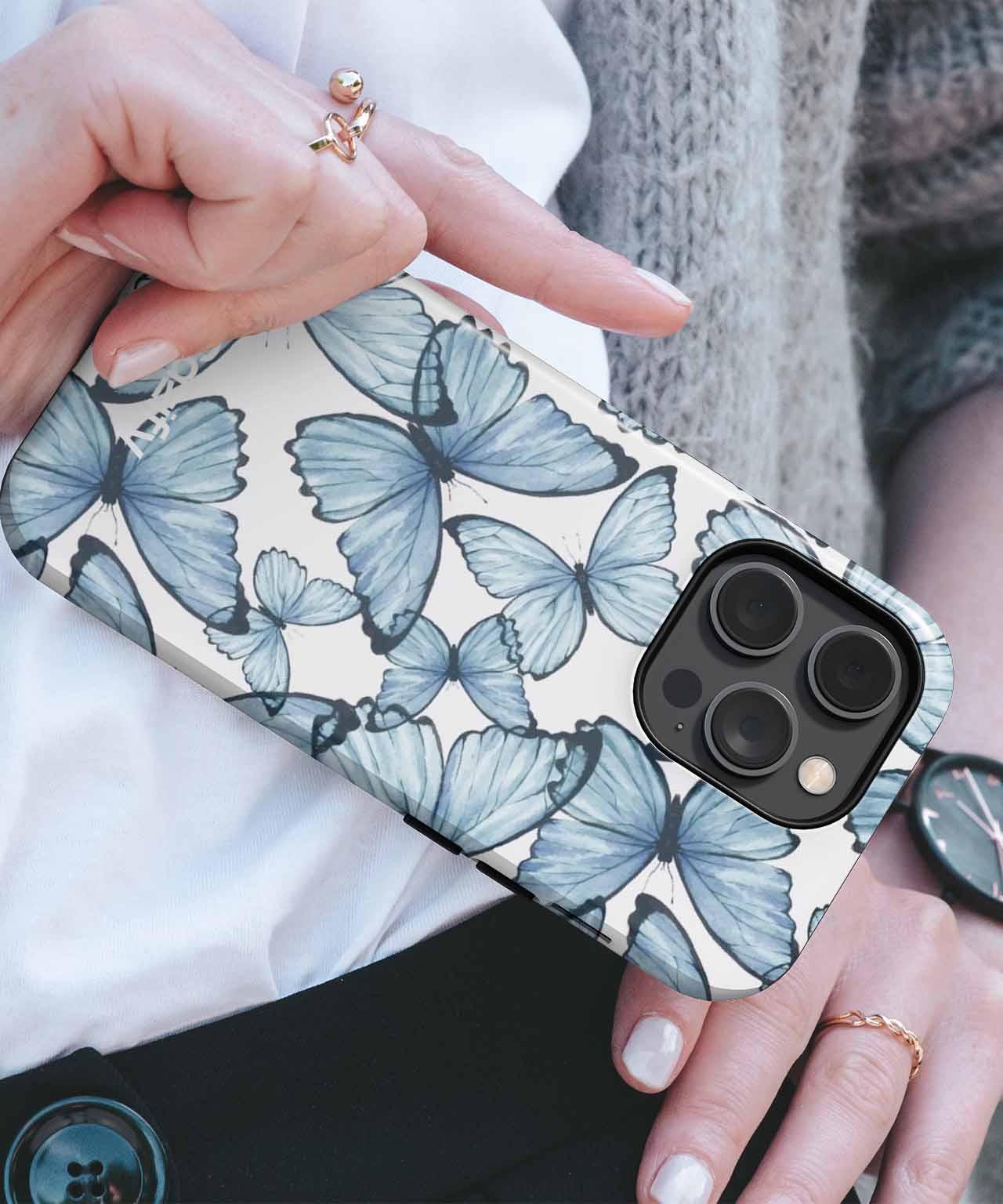 Whimsical Blue Butterflies Dancing in Flight iPhone case Case Cazify - Delivery Canada