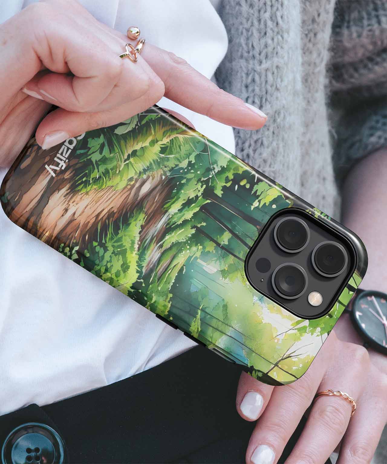Whimsical Forest Trail with Lush Foliage iPhone case Case Cazify - Delivery Canada