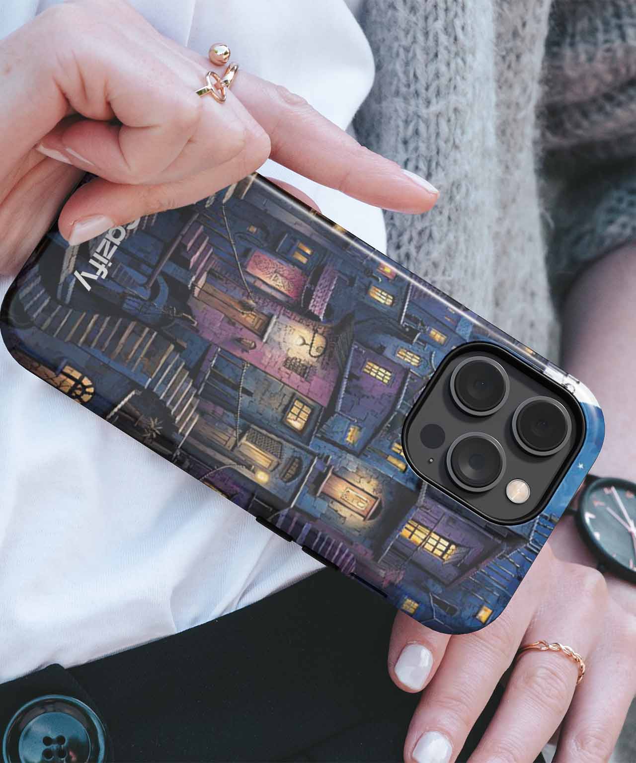 Whimsical Moonlit Village Adventure iPhone case Case Cazify - Delivery Canada