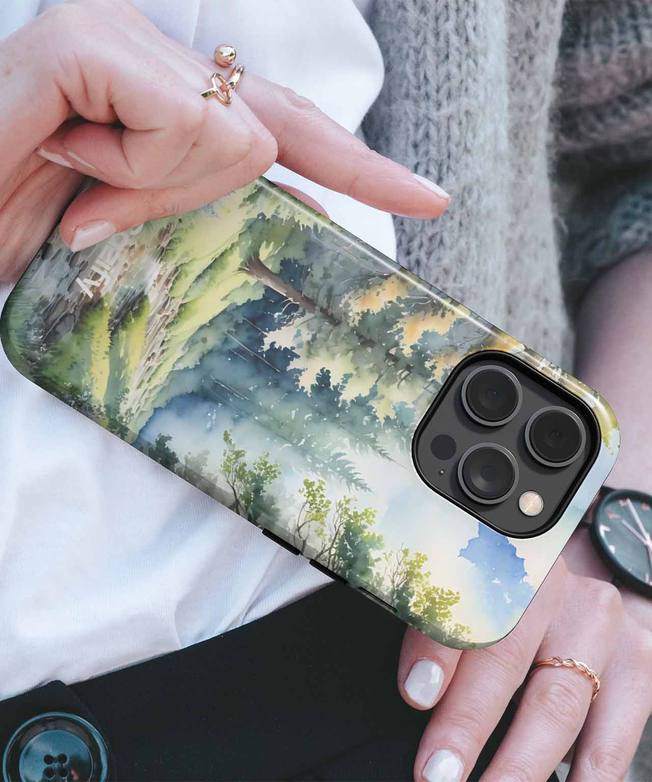 Whimsical Nature Retreat with Stream iPhone case Case Cazify - Delivery Canada