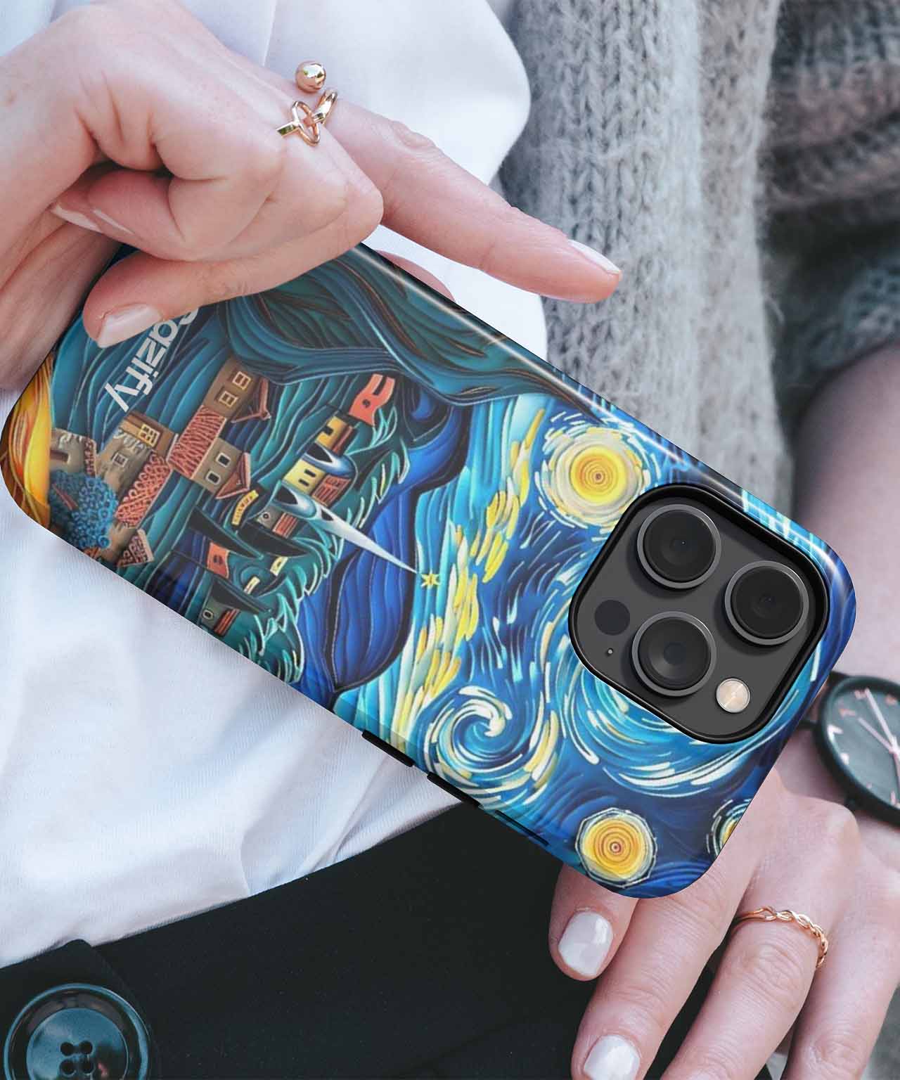 Cazify Canada - Blue iPhone case with Van Gogh Starry Night painting design on the back.