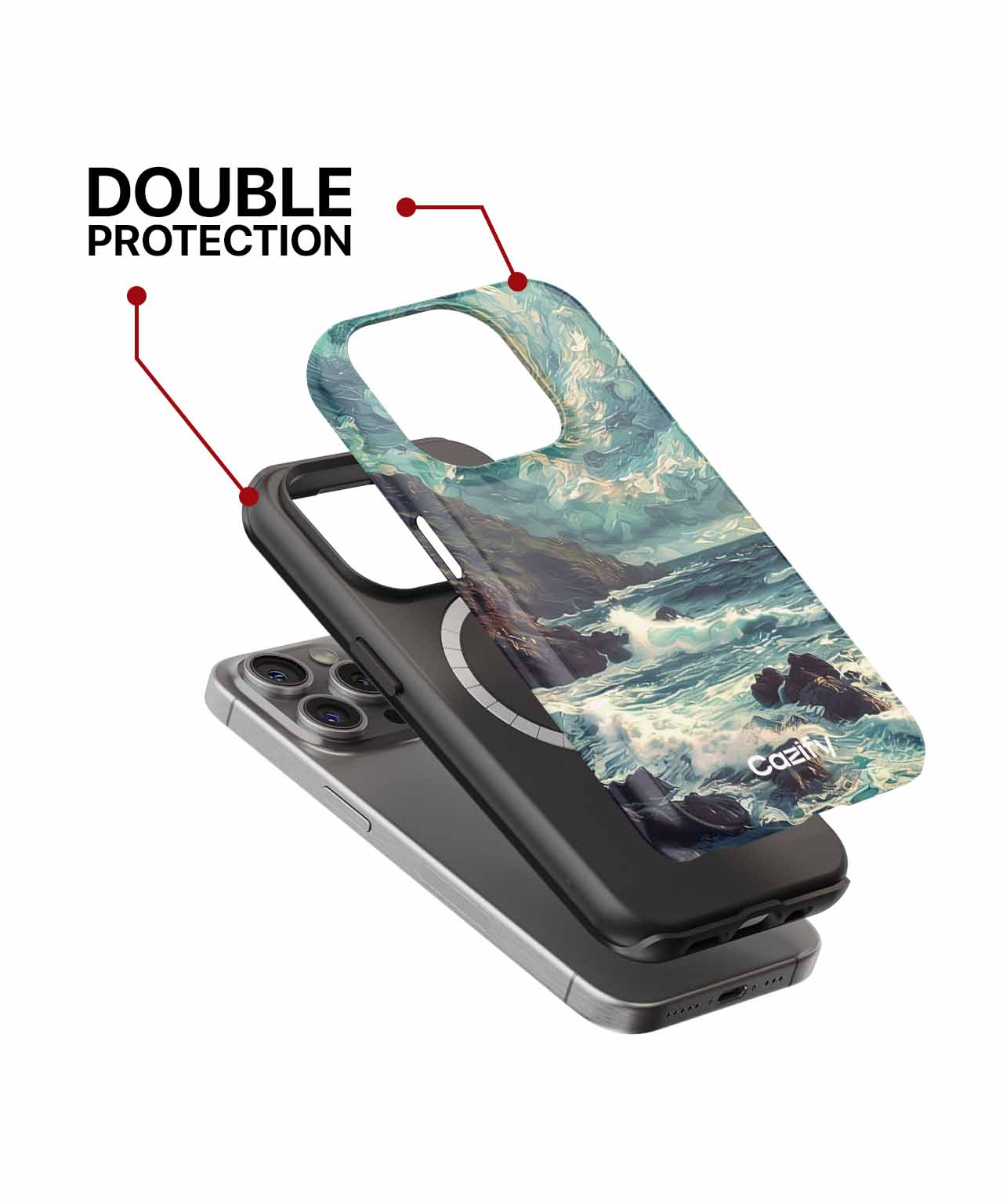 Whimsical Waves Dancing in the Night iPhone case Case Cazify - Delivery Canada