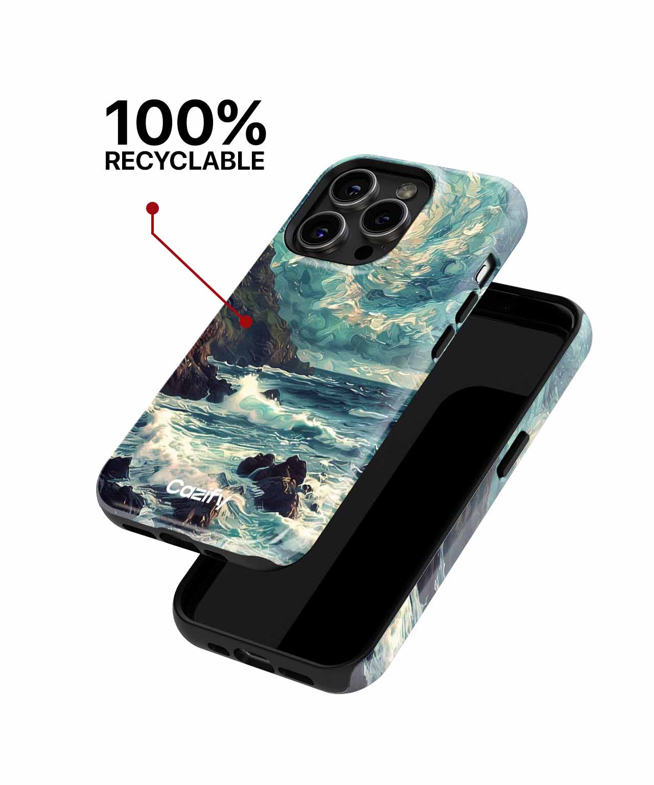 Whimsical Waves Dancing in the Night iPhone case Case Cazify - Delivery Canada