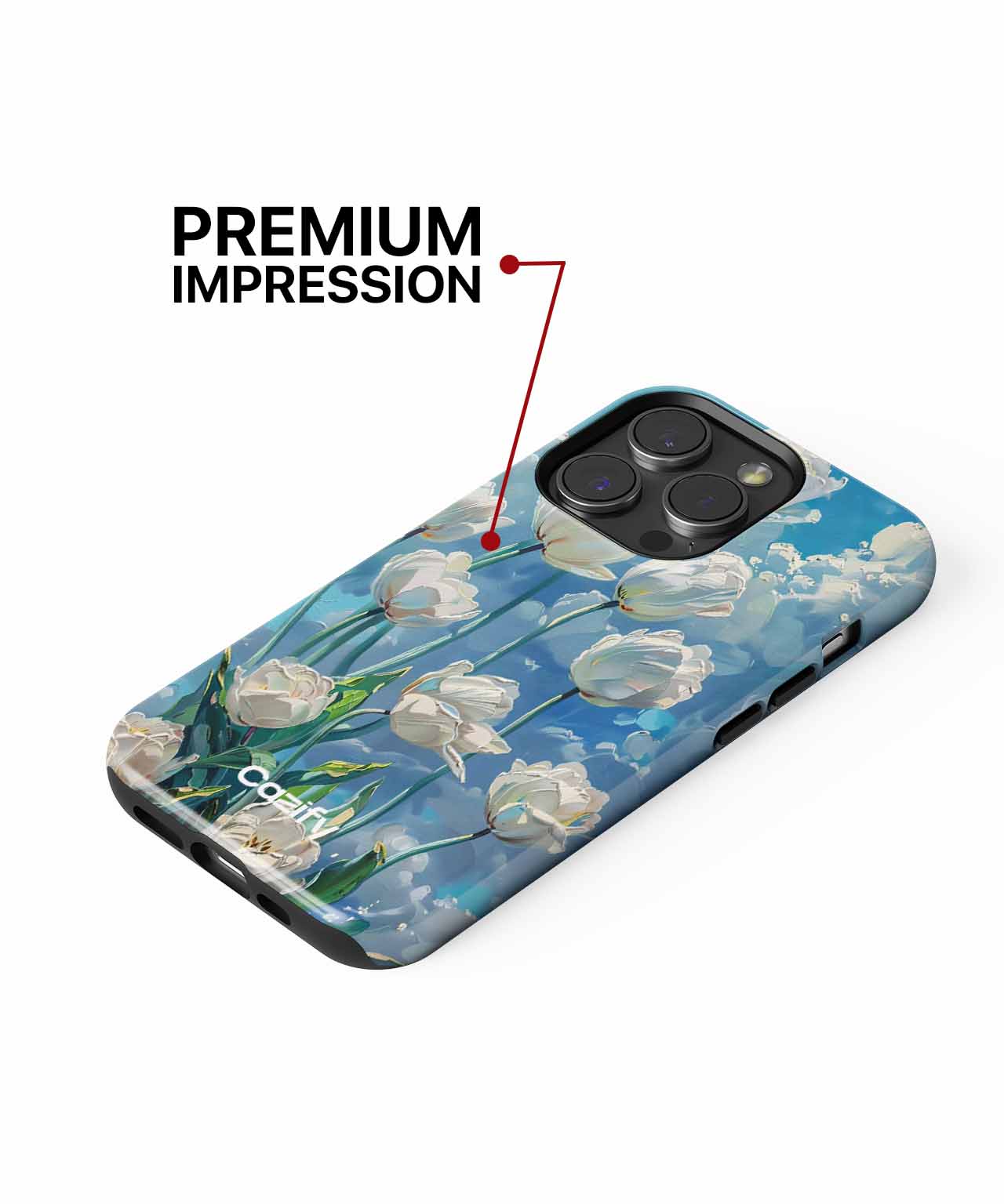 Whimsical White Tulips Under Blue Skies iPhone case Case Cazify - Delivery Canada