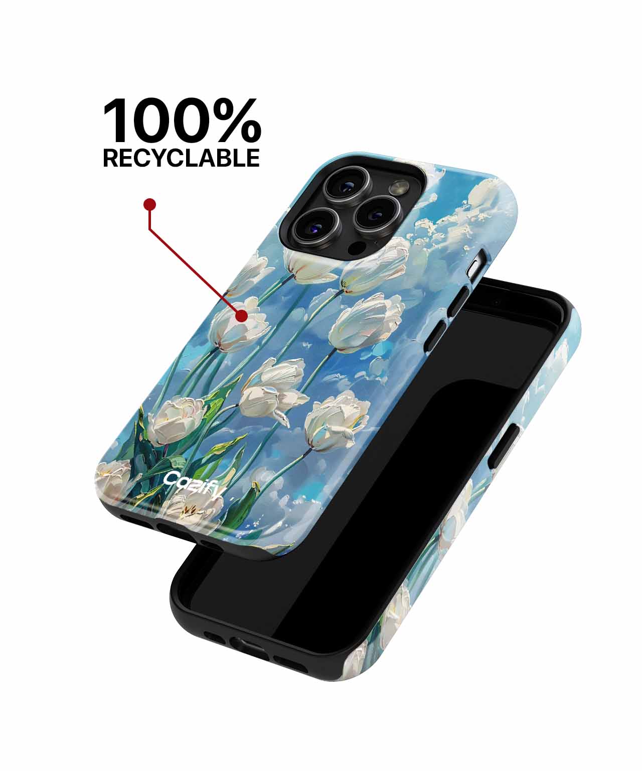 Whimsical White Tulips Under Blue Skies iPhone case Case Cazify - Delivery Canada