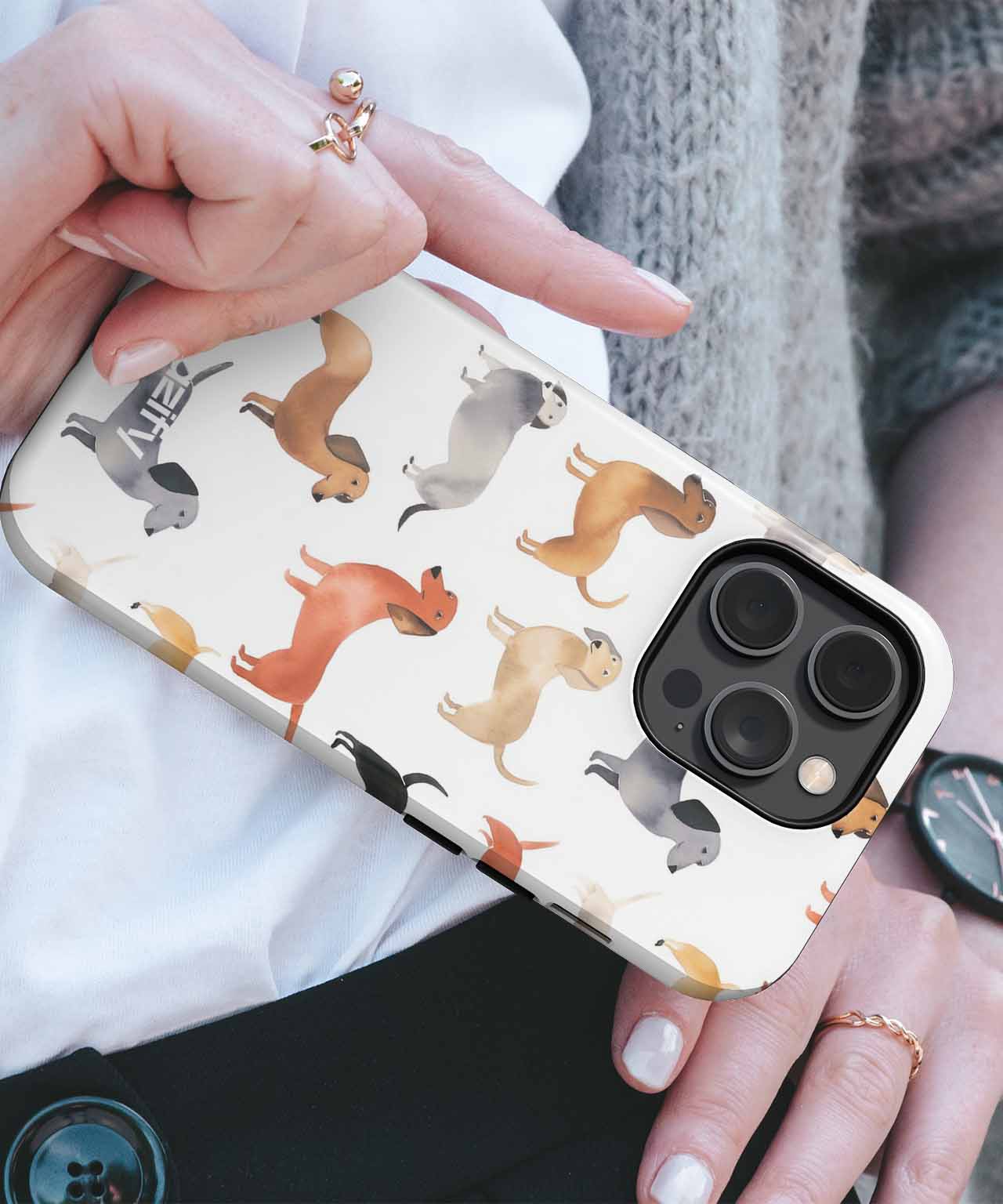 Wiggly Dachshunds in a Playful Parade iPhone case Case Cazify - Delivery Canada