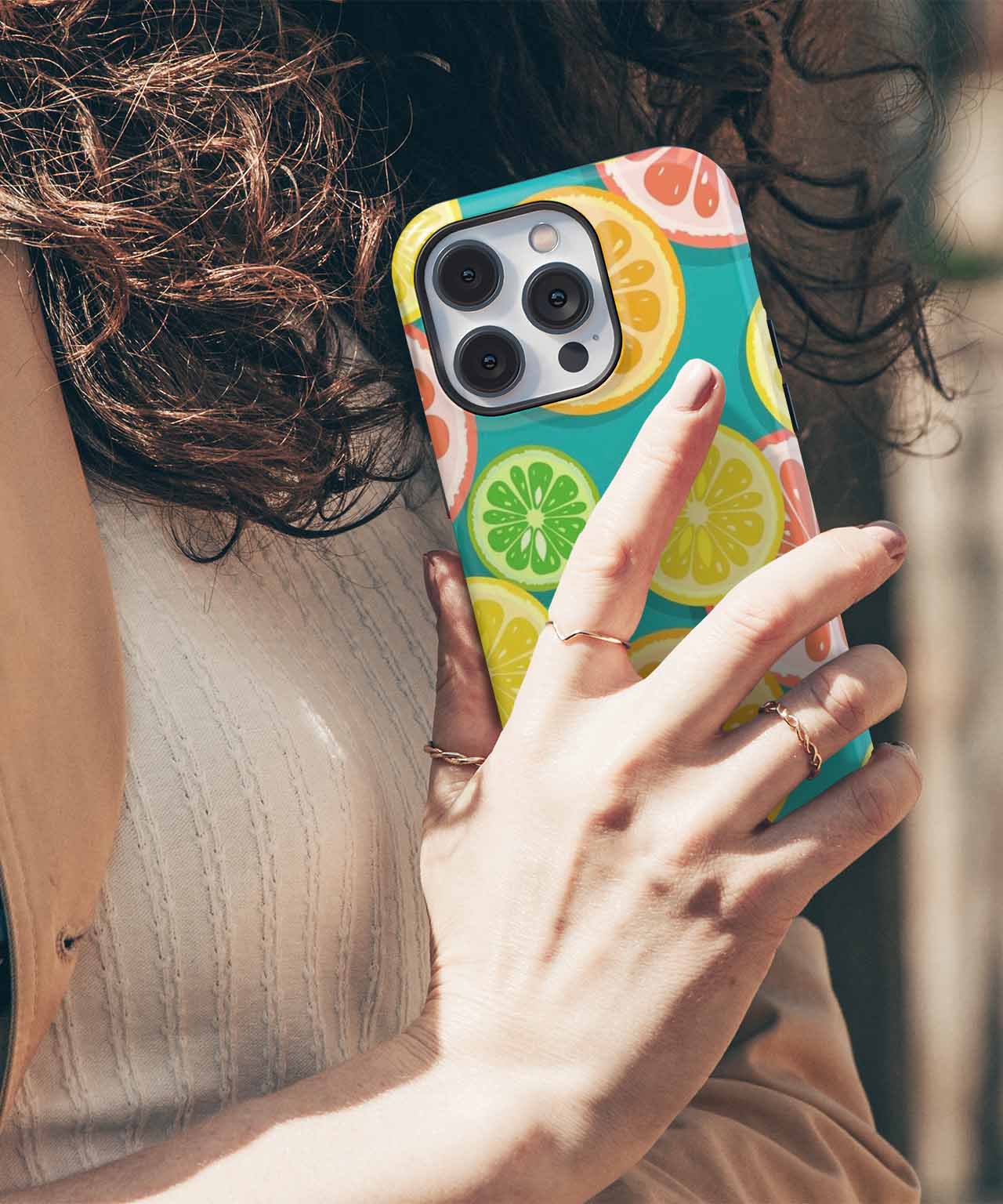 Zesty Citrus Party Background iPhone case Case Cazify - Delivery Canada
