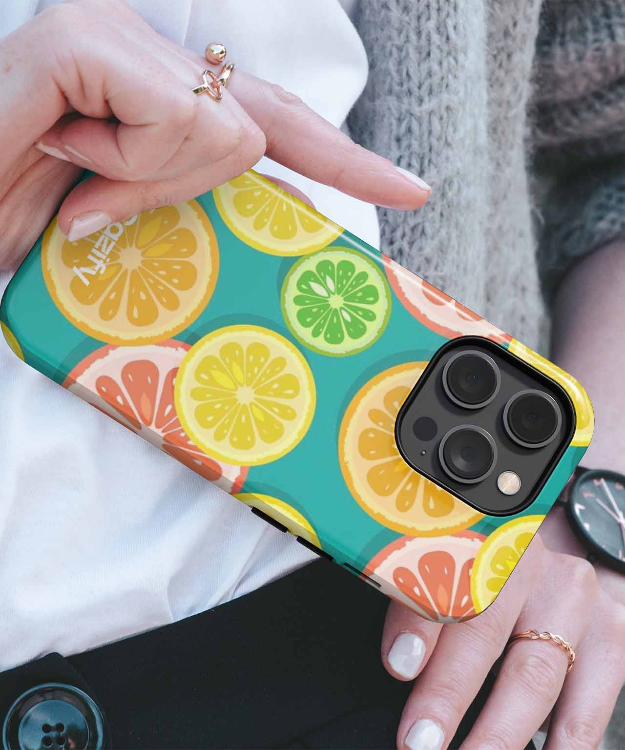 Zesty Citrus Party Background iPhone case Case Cazify - Delivery Canada